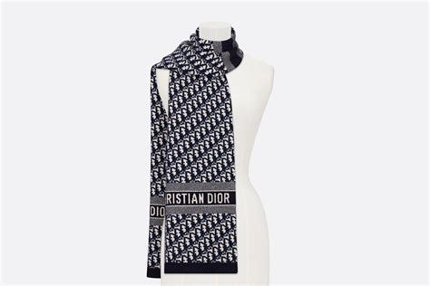 christian dior scarf bleu marine|Dior Oblique Scarf Navy Blue Technical Cashmere .